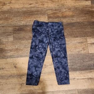 Athleta Girl Blue Tie-Dye Cropped Leggings